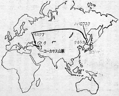 コーカサスへ地図